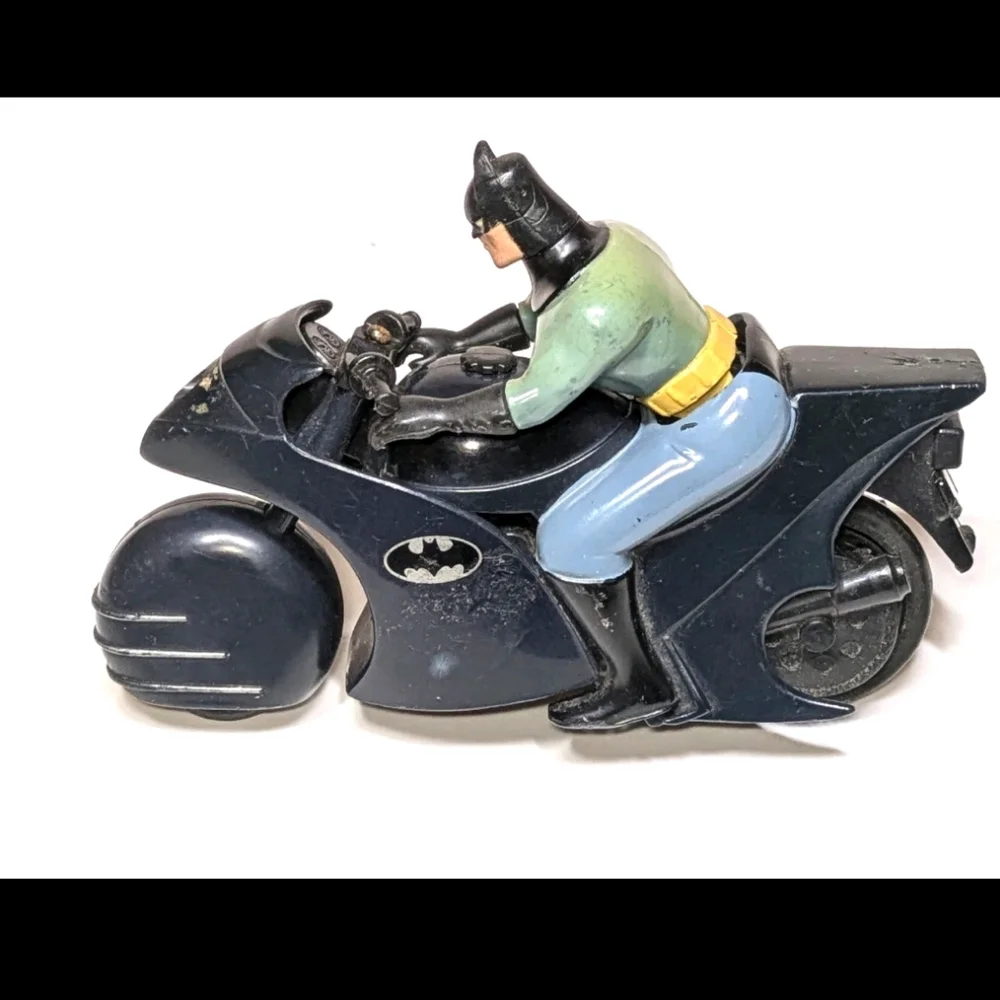 1992 DC Comics Kenner Batman The Animated Series Batcycle with Motori Turbo - Picture 2 of 4